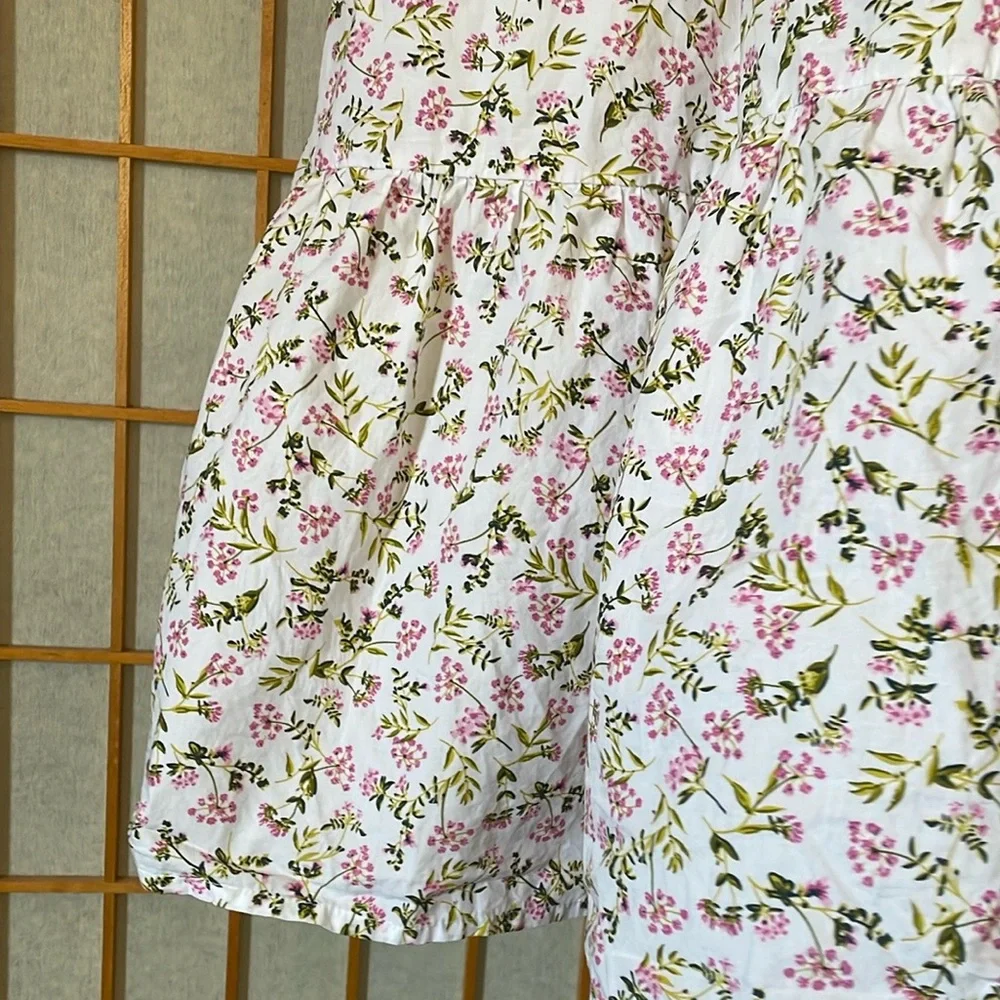 J. Crew Eden Poplin Meadow Floral Midi Short Sleeve Lower Back Cutout Dress 4 - Picture 8 of 16